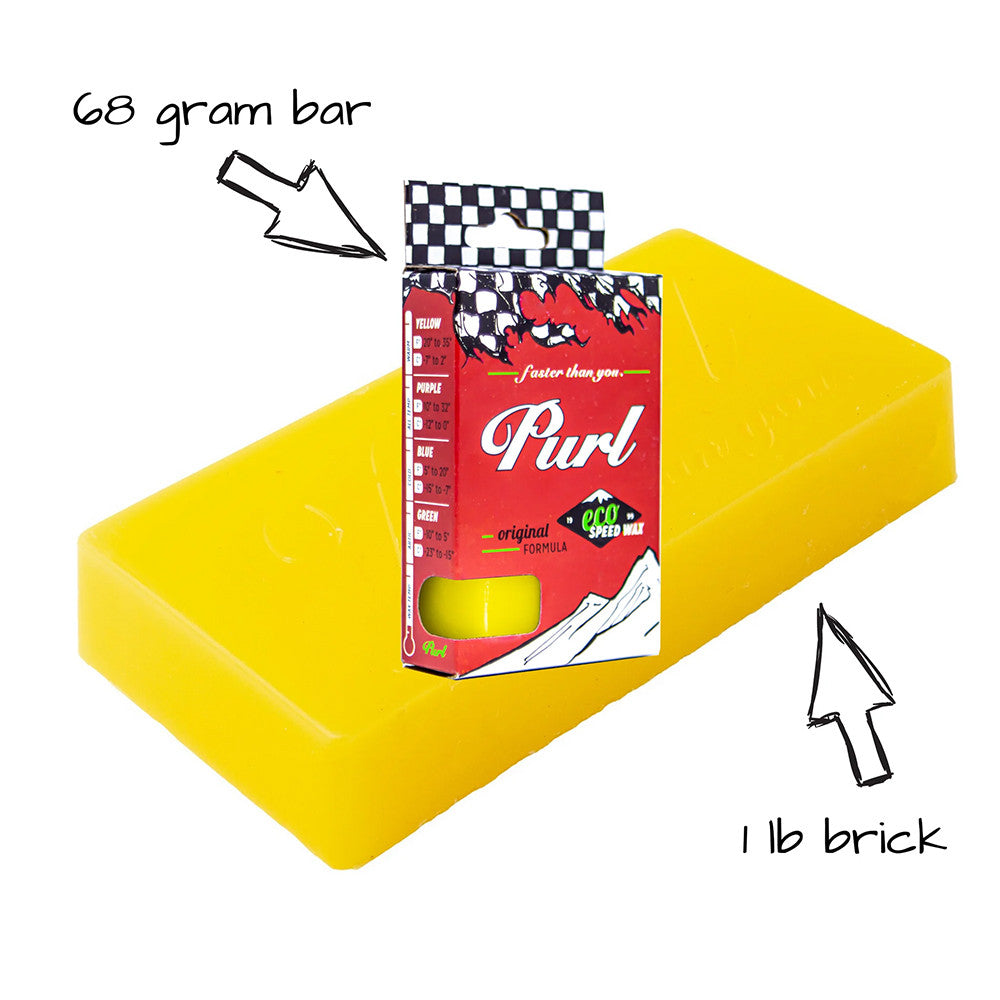 Purl Warm/Spring Yellow Ski and Snowboard Wax - 68g - (1006)