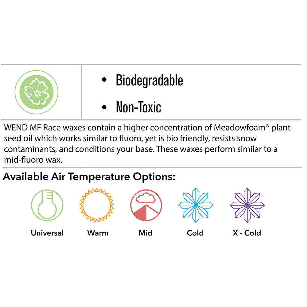 WEND MF Race Non-Fluoro Bar with Meadowfoam Warm Yellow Wax - 100g - (WRNFW-A)