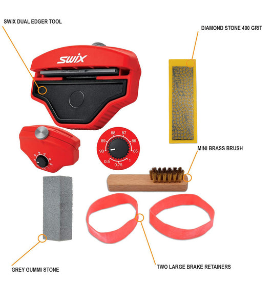 RaceWax Multi Edge Kit 80mm - Yellow Diamond Stone for Ski Base and Side with Gummi & More - (ZL-7011) - secondary image