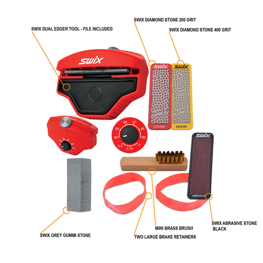 RaceWax Dual Edge Kit (RYA) Ski Base-Side Tool +Diamonds +Gummi & More - (ZL-7593) - secondary image