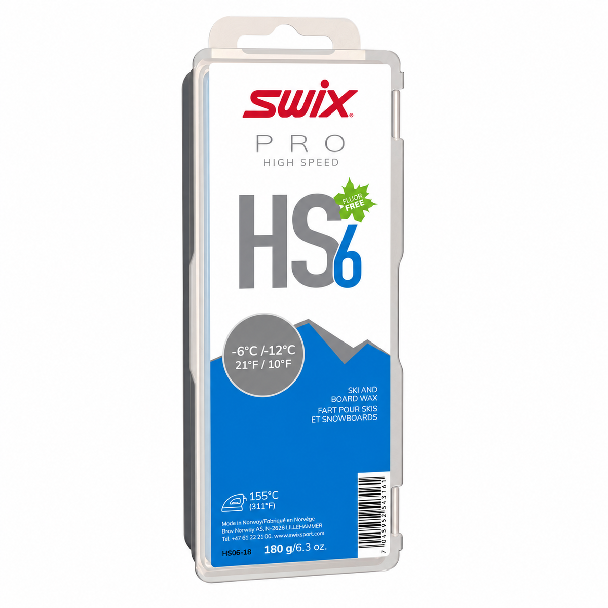 Swix HS6 Ski Snowboard Glide Wax HS06-18 180g - (HS06-18)