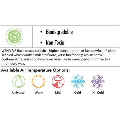 WEND MF Race Non-Fluoro Bar with Meadowfoam Universal White Wax - 100g - (WRNFU-A)