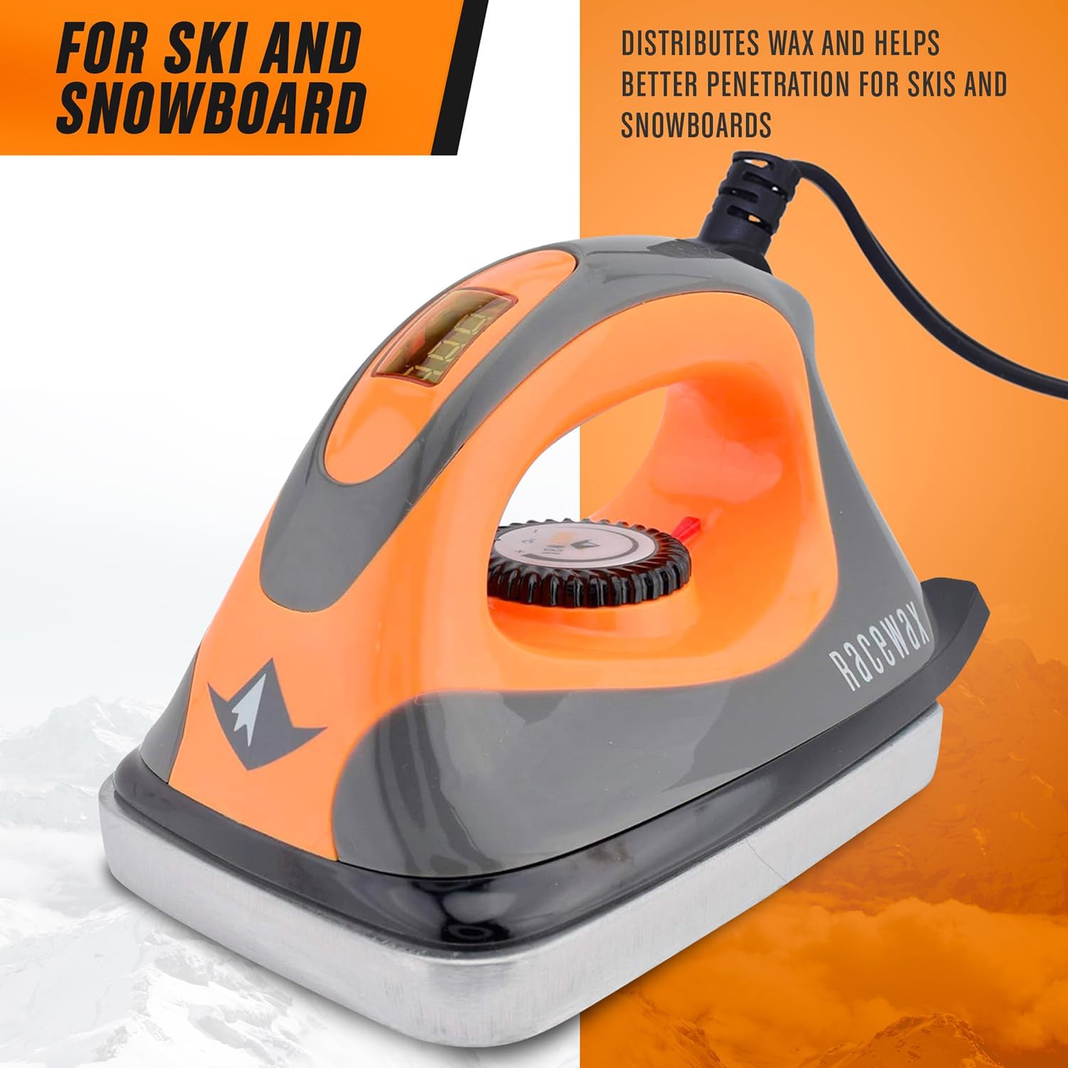burton hot stick iron snowboard waxing iron Hertel Super HotSauce All Temp Ski & Wax 340g / 12oz All-Temperature thick dimpled and grooved baseplate for excellent wax distribution RaceWax Digital Ski Wax Snowboard