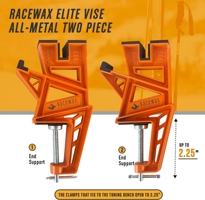RaceWax Diamond Ski Wax Tuning Kit Plus Elite Ski Vise Metal