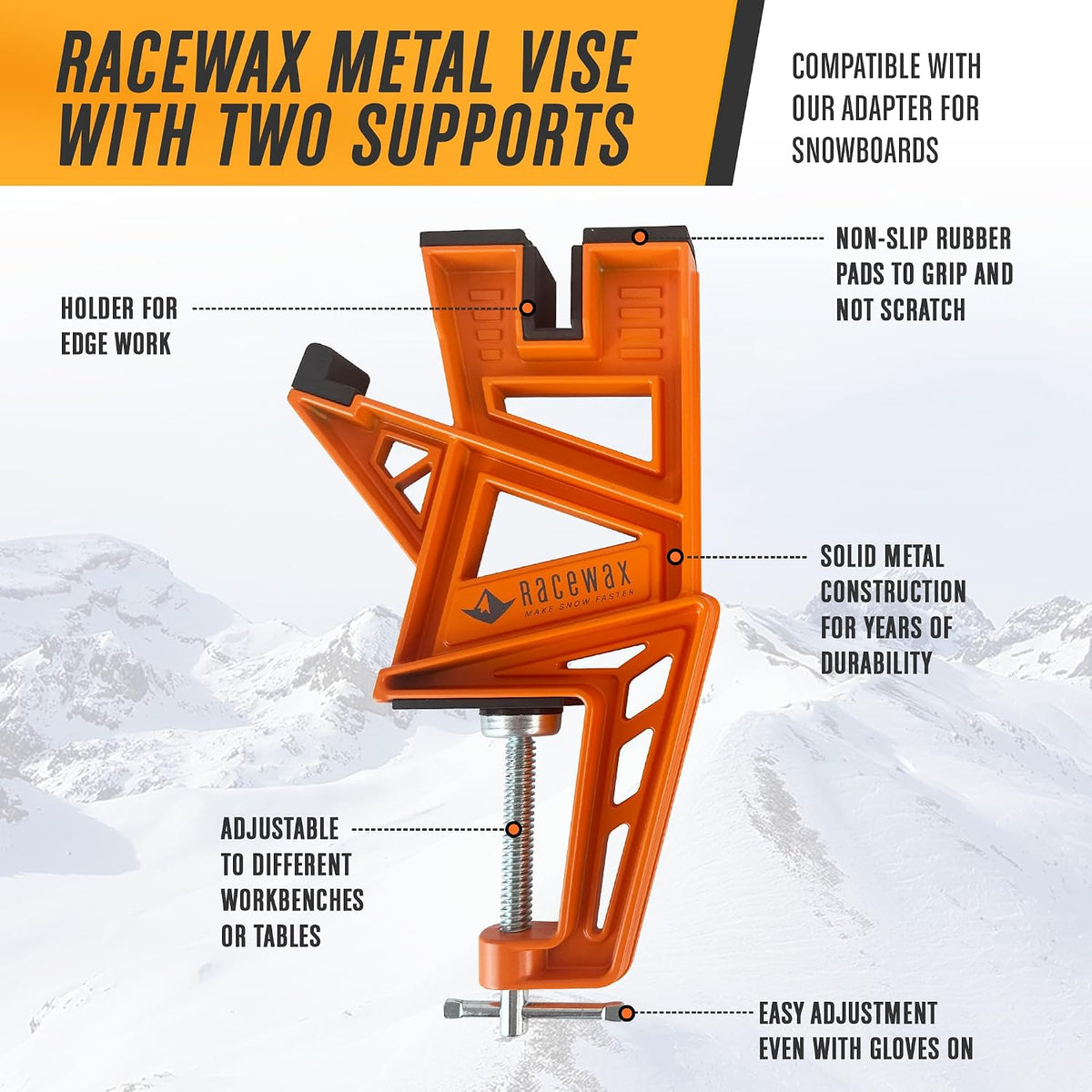 Racewax Elite Ski Vise Metal for Tuning and Waxing
