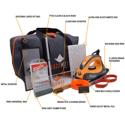 RaceWax Uni Ski Wax Tuning Kit Plus All Metal World Cup Ski Vise - (ZS-7905)