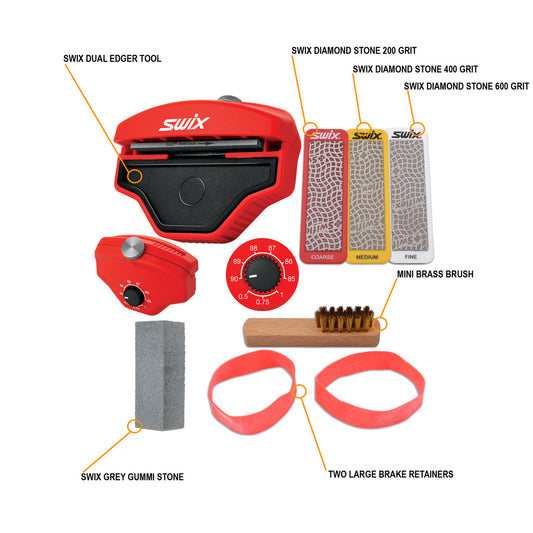 RaceWax Multi  Edge Kit 80mm - Three Diamond Stones for Ski Base and Side with Gummi & More - (ZL-7033) - secondary image
