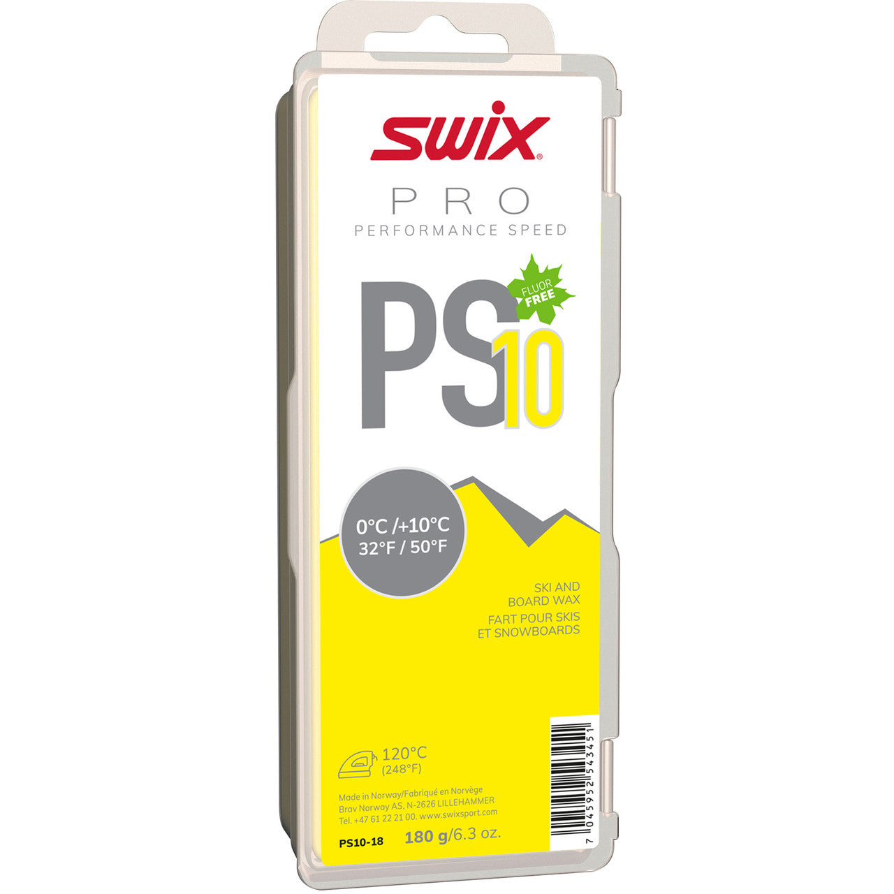 Swix PS10 Ski Snowboard Glide Wax 180g - (PS10-18)