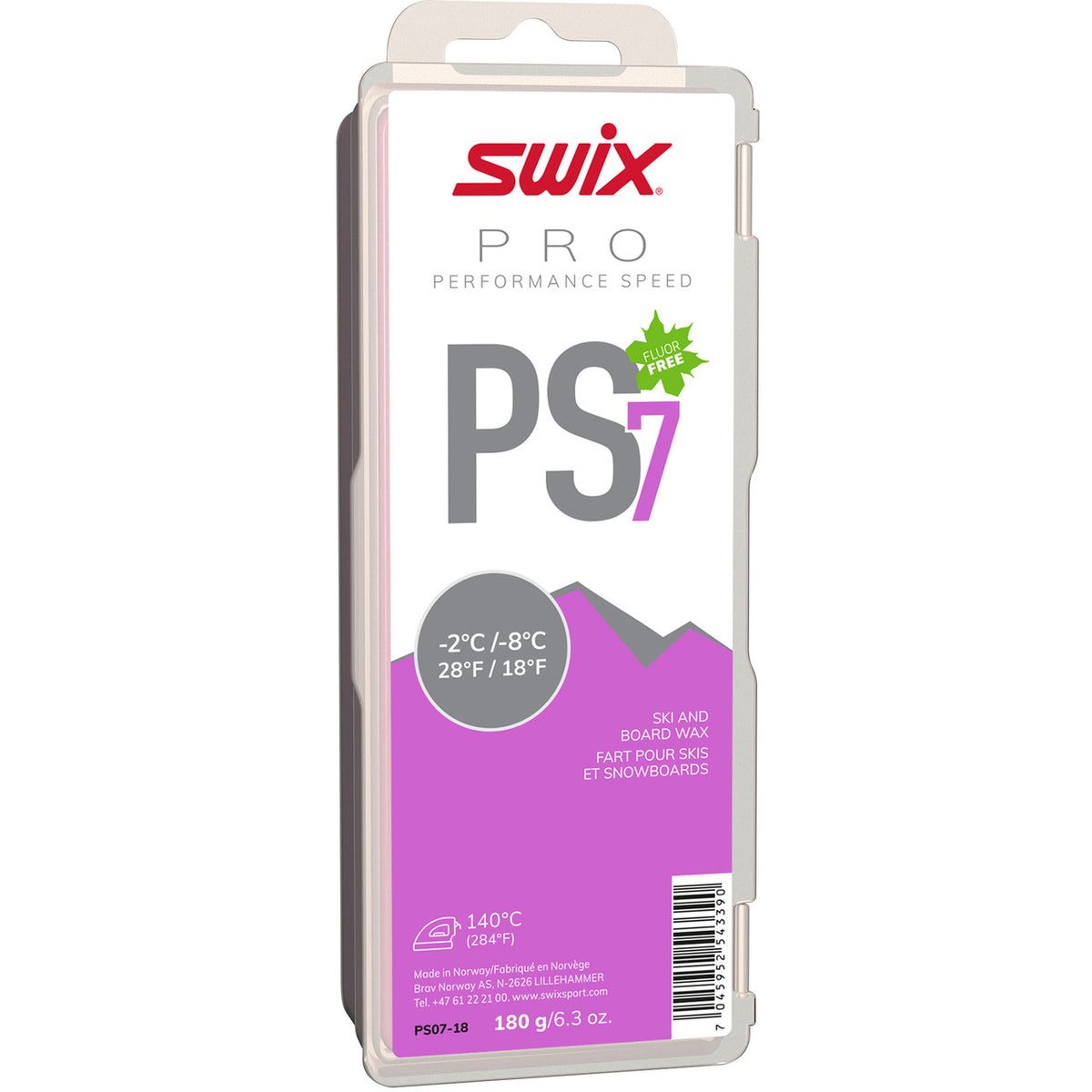 Swix PS7 Ski Snowboard Glide Wax 180g - (PS07-18) | RaceWax