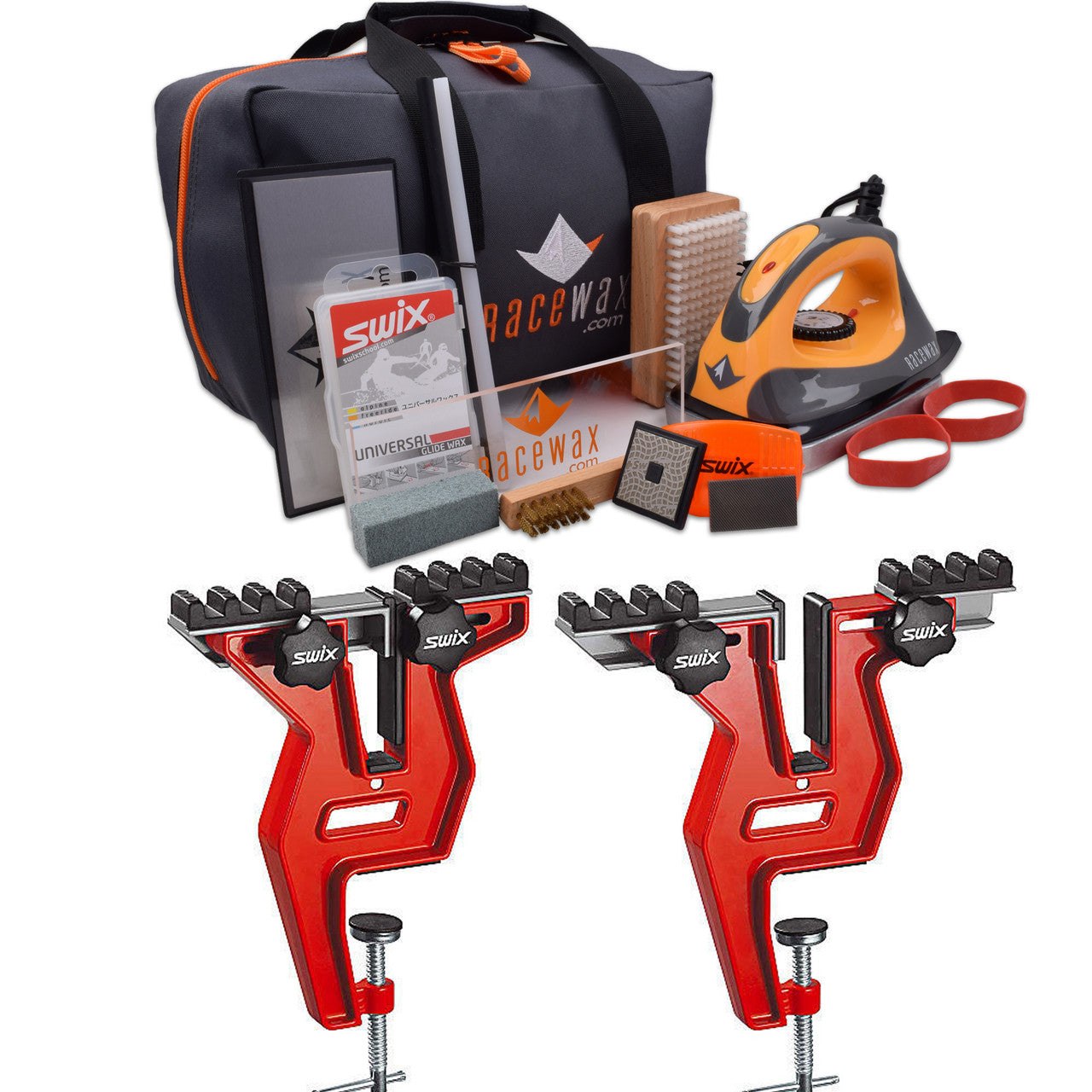 RaceWax Diamond Ski Wax Tuning Kit Plus Snowboard Vise - (ZB-5918)