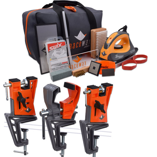 RaceWax Diamond Ski Wax Tuning Kit Plus All Metal World Cup Ski Vise - (ZS-7919)