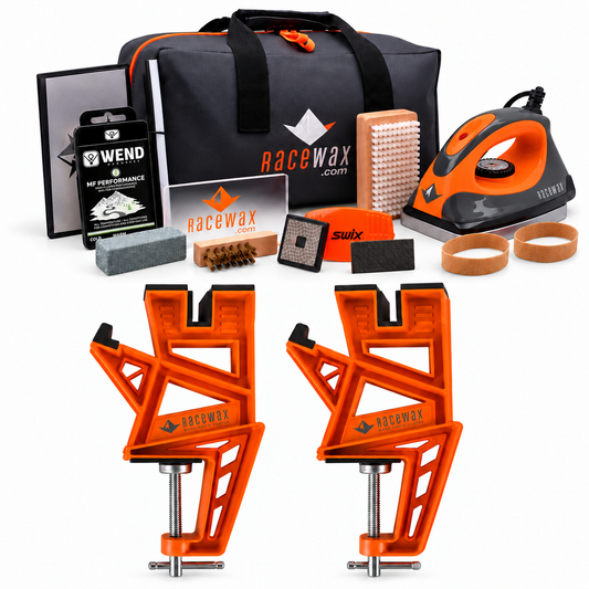 RaceWax Diamond Ski Wax Tuning Kit Plus Elite Ski Vise Metal