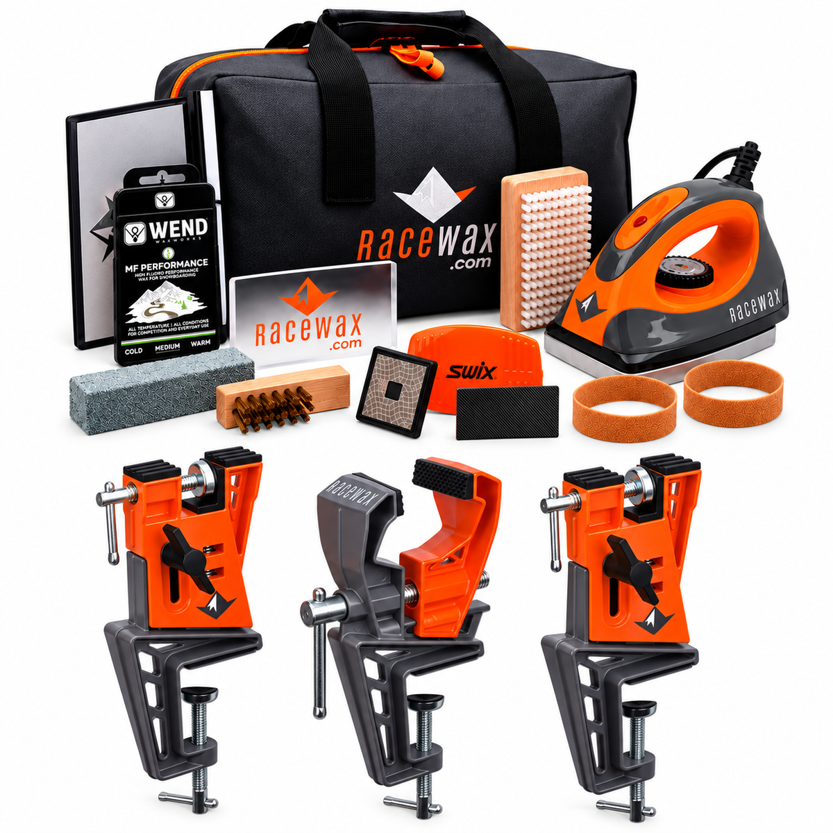 RaceWax Diamond Ski Wax Tuning Kit Plus All Metal World Cup Ski Vise - (ZS-7919)