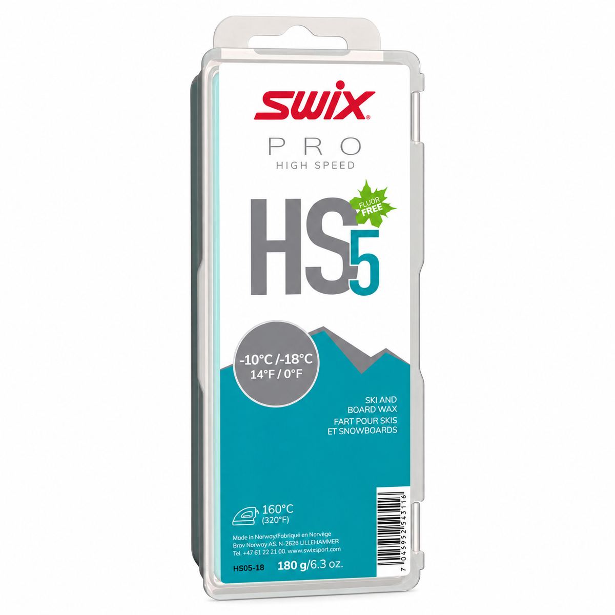 Swix HS5 Ski Snowboard Glide Wax HS05-18 180g - (HS05-18)