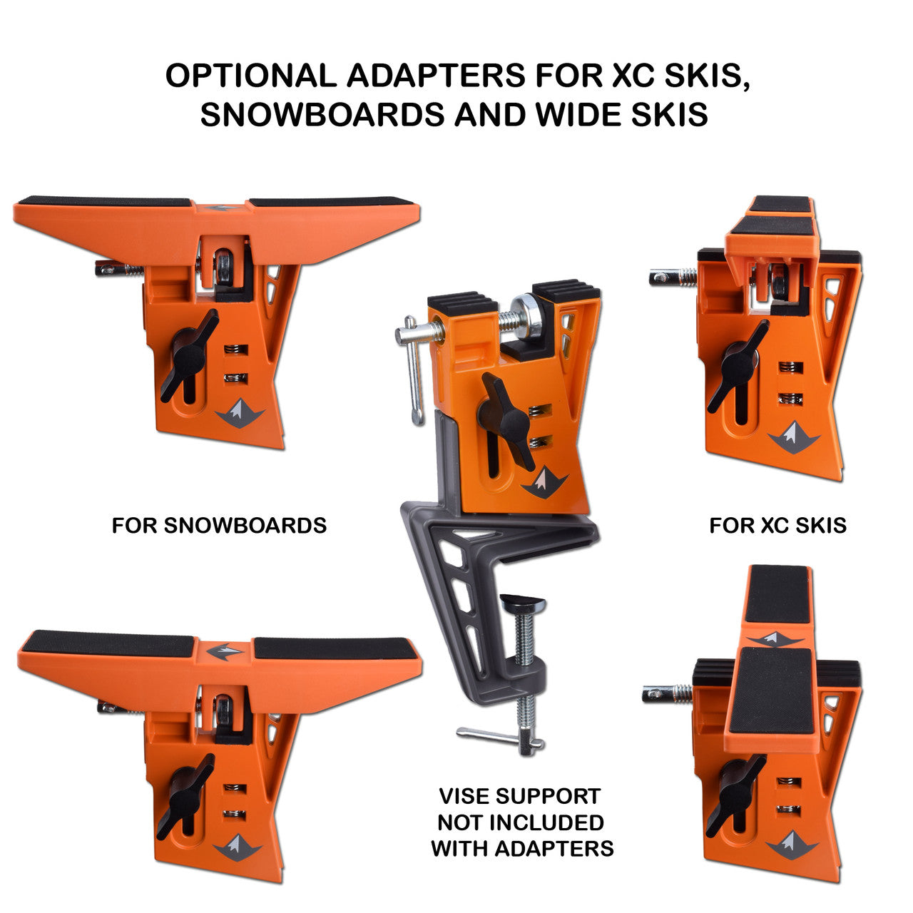 RaceWax Uni Ski Wax Tuning Kit + Metal World Cup Ski Vise + Snowboard Adapter - (ZB-5501)