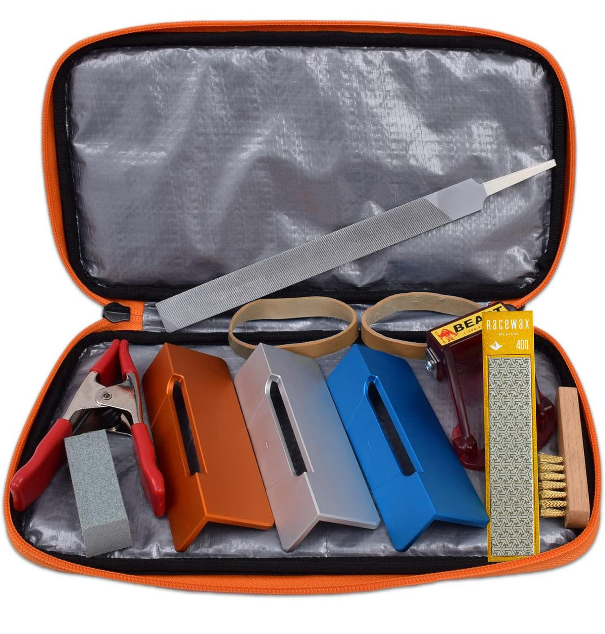 RaceWax Elite Edge Kit Base Bevel + 3 Side Angles, File, Diamond, Gummi - (PA-9963)