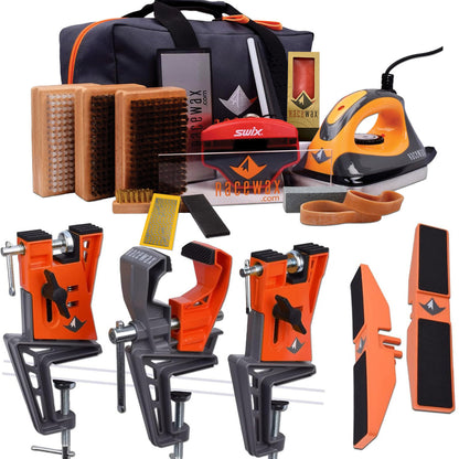 RaceWax Elite Ski Wax Tuning Kit + Metal World Cup Ski Vise + Snowboard Adapter - (ZB-5530)