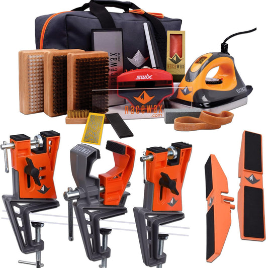 RaceWax Digital Elite Ski Wax Tuning Kit + Metal World Cup Ski Vise + Snowboard Adapter - (ZB-5546)