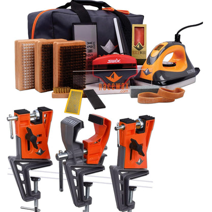 RaceWax Digital Elite Ski Wax Tuning Kit + All Metal World Cup Ski Vise - (ZS-7960)