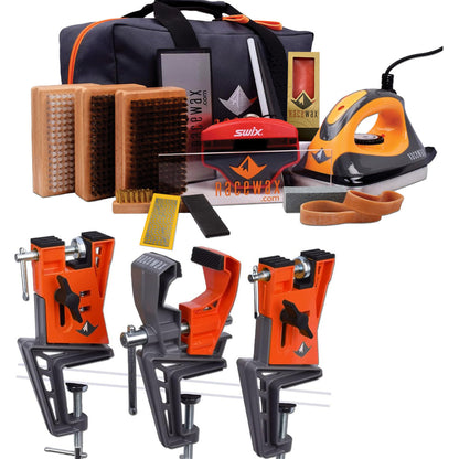 RaceWax Elite Ski Wax Tuning Kit Plus All Metal World Cup Ski Vise - (ZS-8009)