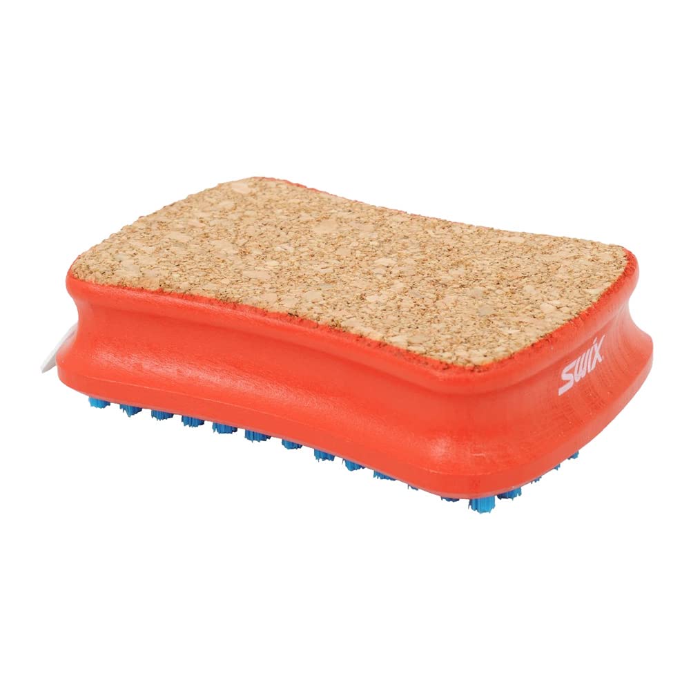Swix T196D Combi/Cork and Nylon Rectangular Brush, Red - (T0196D)