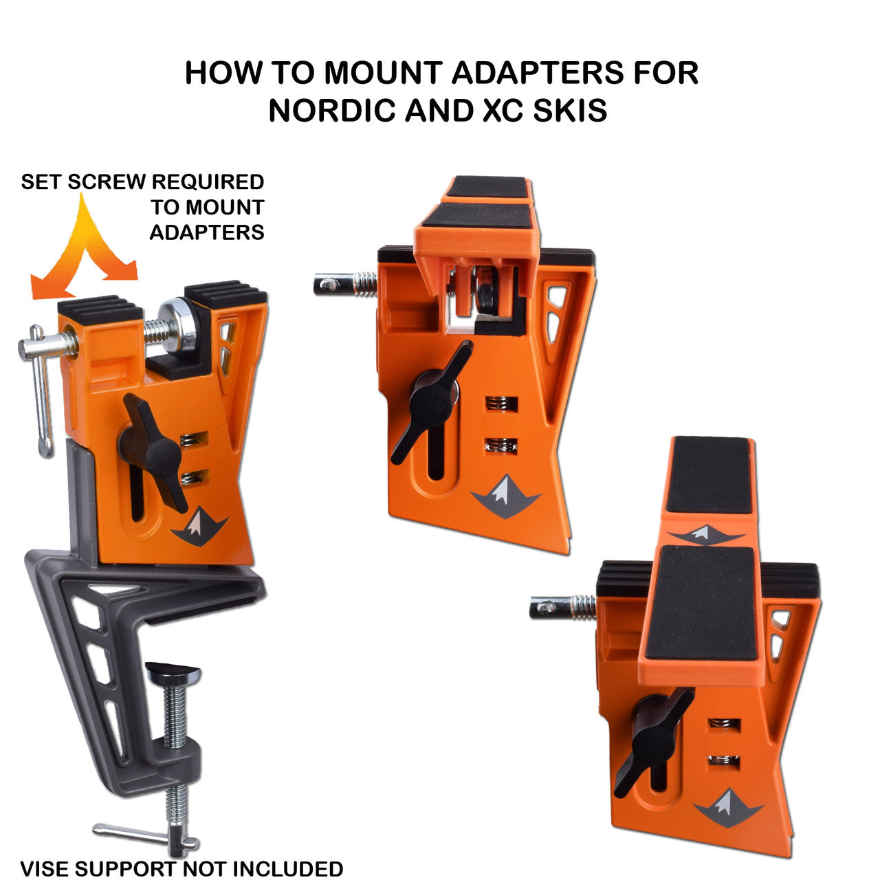 RaceWax Adapter Converts Ski Vise to Snowboard Nordic XC Wide Vise - 1 pair - 2 Adapters - (PA-7600)