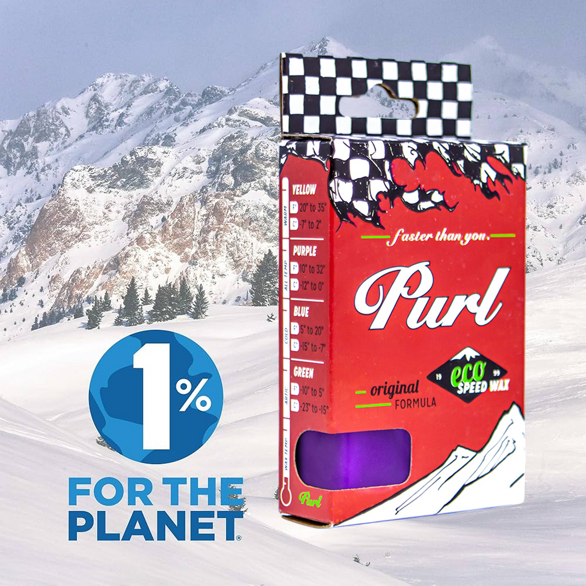 Purl All-Temp/Universal Purple Ski and Snowboard Wax - 68g