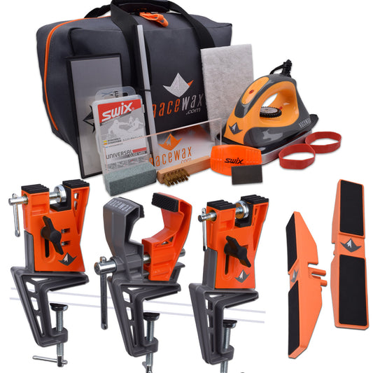 RaceWax Uni Ski Wax Tuning Kit + Metal World Cup Ski Vise + Snowboard Adapter - (ZB-5501)