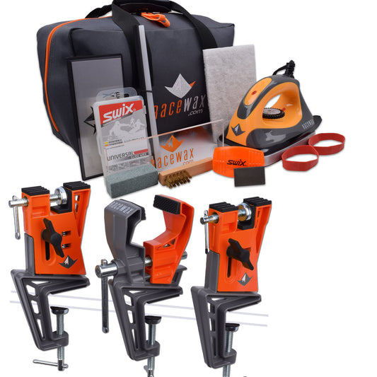 RaceWax Uni Ski Wax Tuning Kit Plus All Metal World Cup Ski Vise - (ZS-7905)