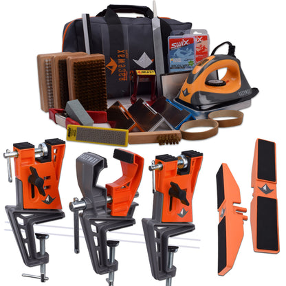 RaceWax Pro Tune Ski Wax Tuning Kit + Metal World Cup Ski Vise + Snowboard Adapter - (ZB-5552)